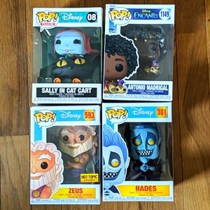 Pop Funko set Zeus, hades, Sally, Antonio encanto